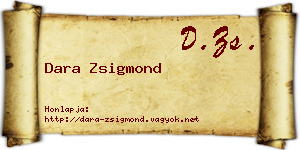 Dara Zsigmond névjegykártya